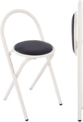 18in Padded Folding Stool with Backrest V800