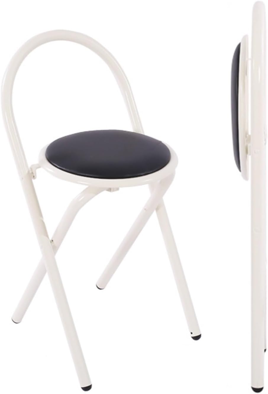 18in Padded Folding Stool with Backrest V800