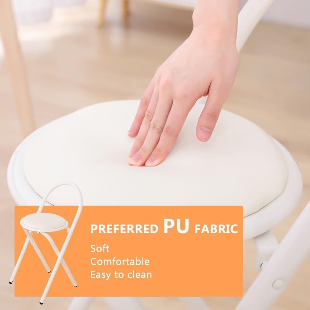 18in Padded Folding Stool with Backrest V800