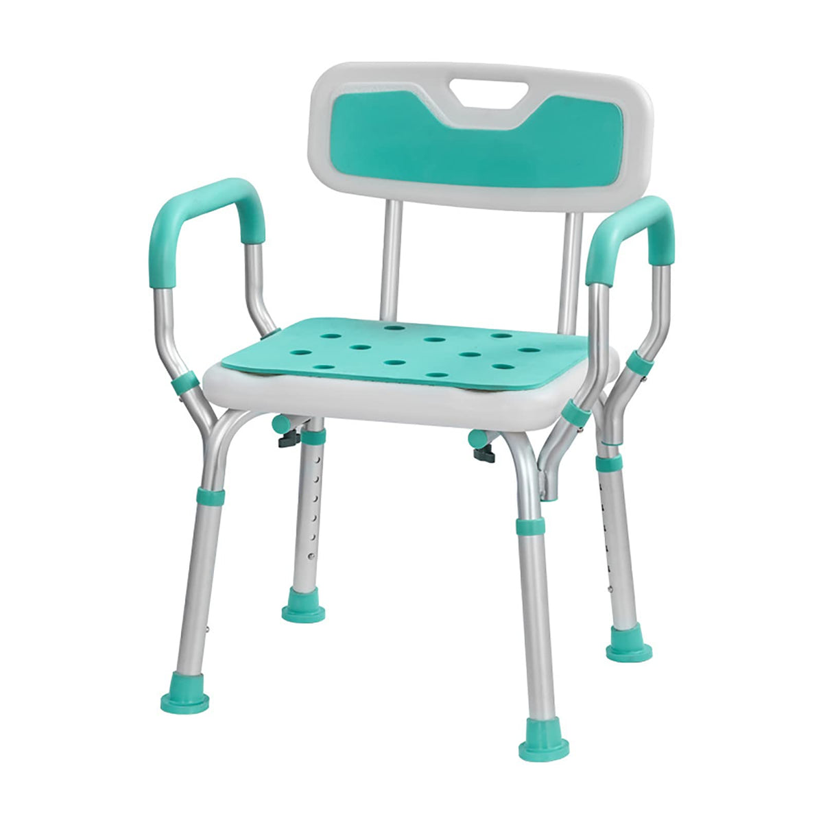 Heavy Duty White Shower Chair with Arms Back Adjustable M45014