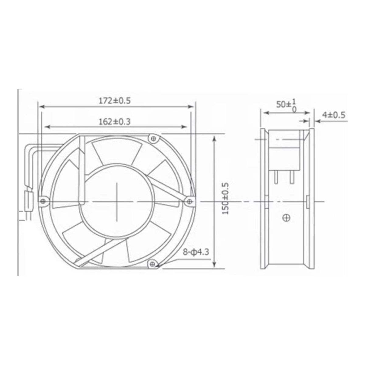 172mm Cooling Fan 24V 1.7A L1215