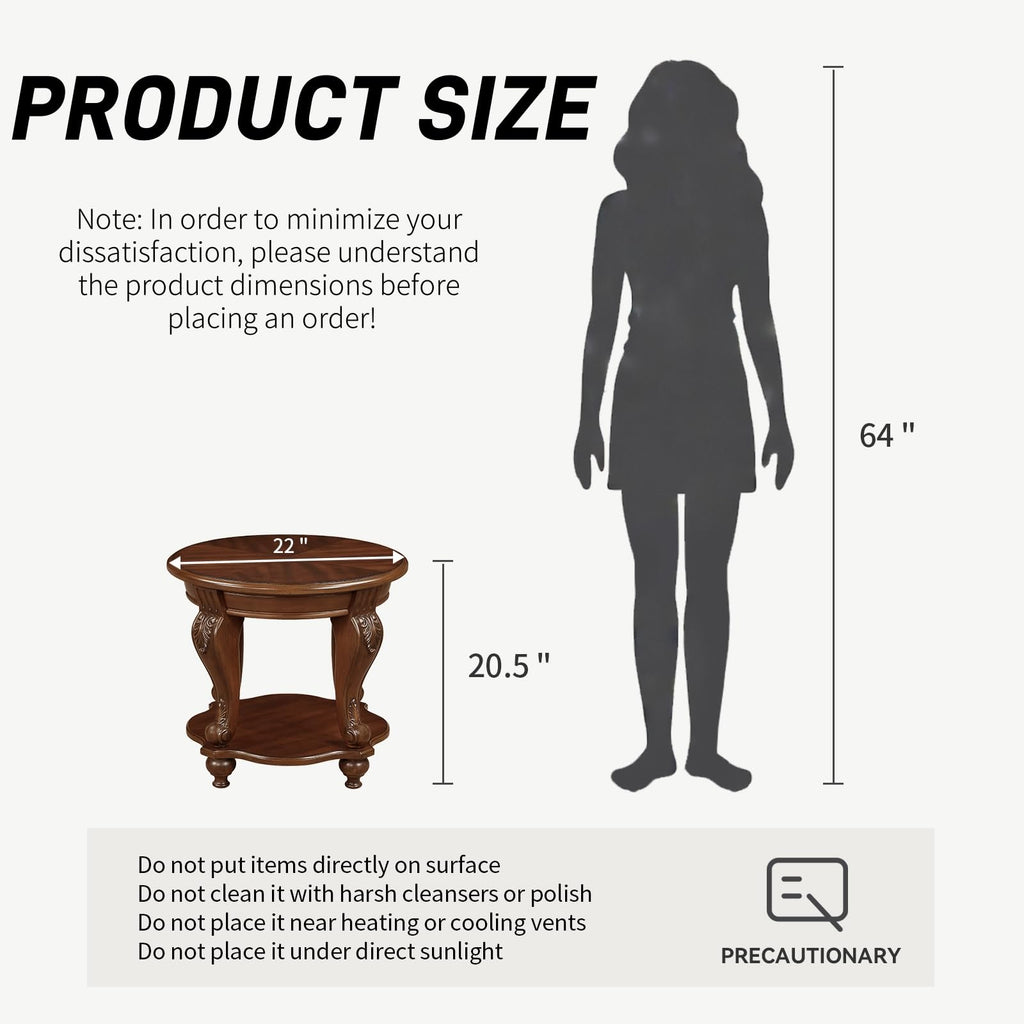 2 Tier Round Wood End Table C59950