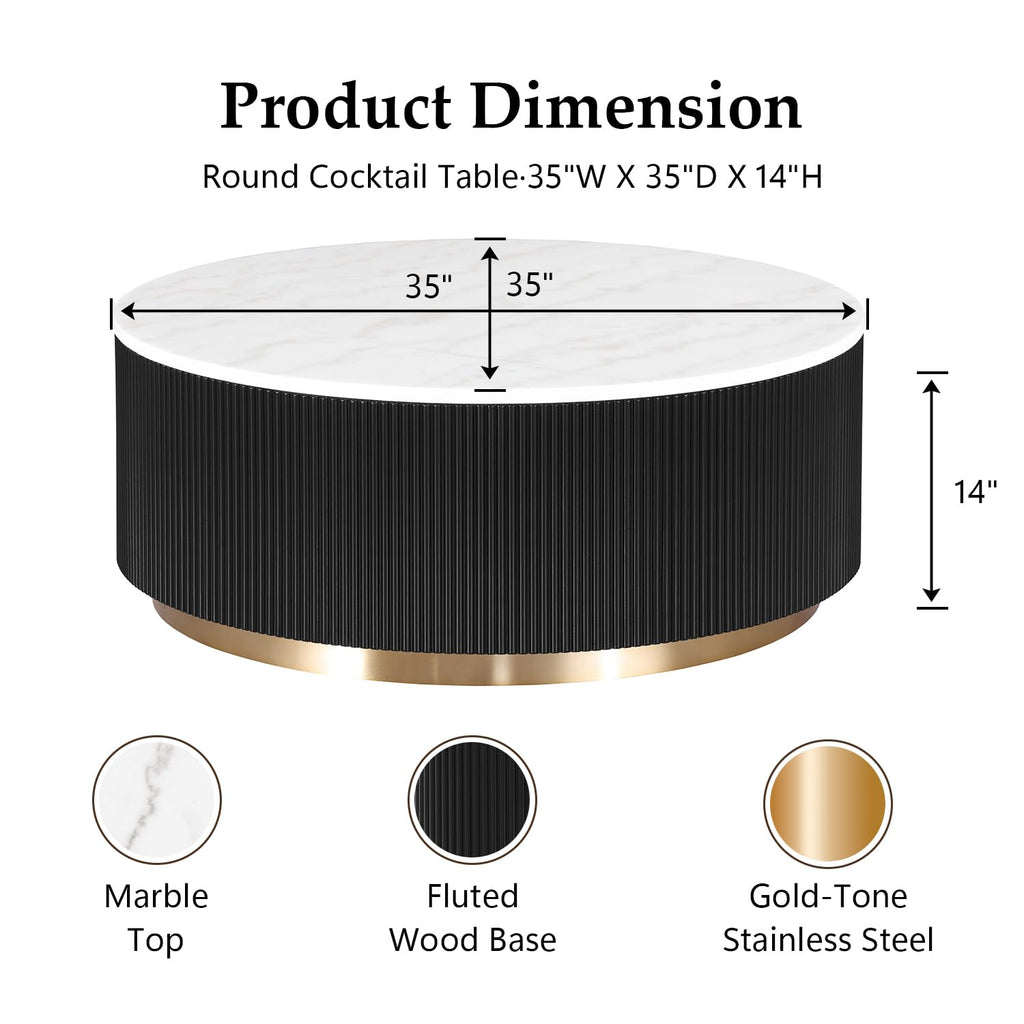 Marble Coffee Table with Pedestal Base Q90117
