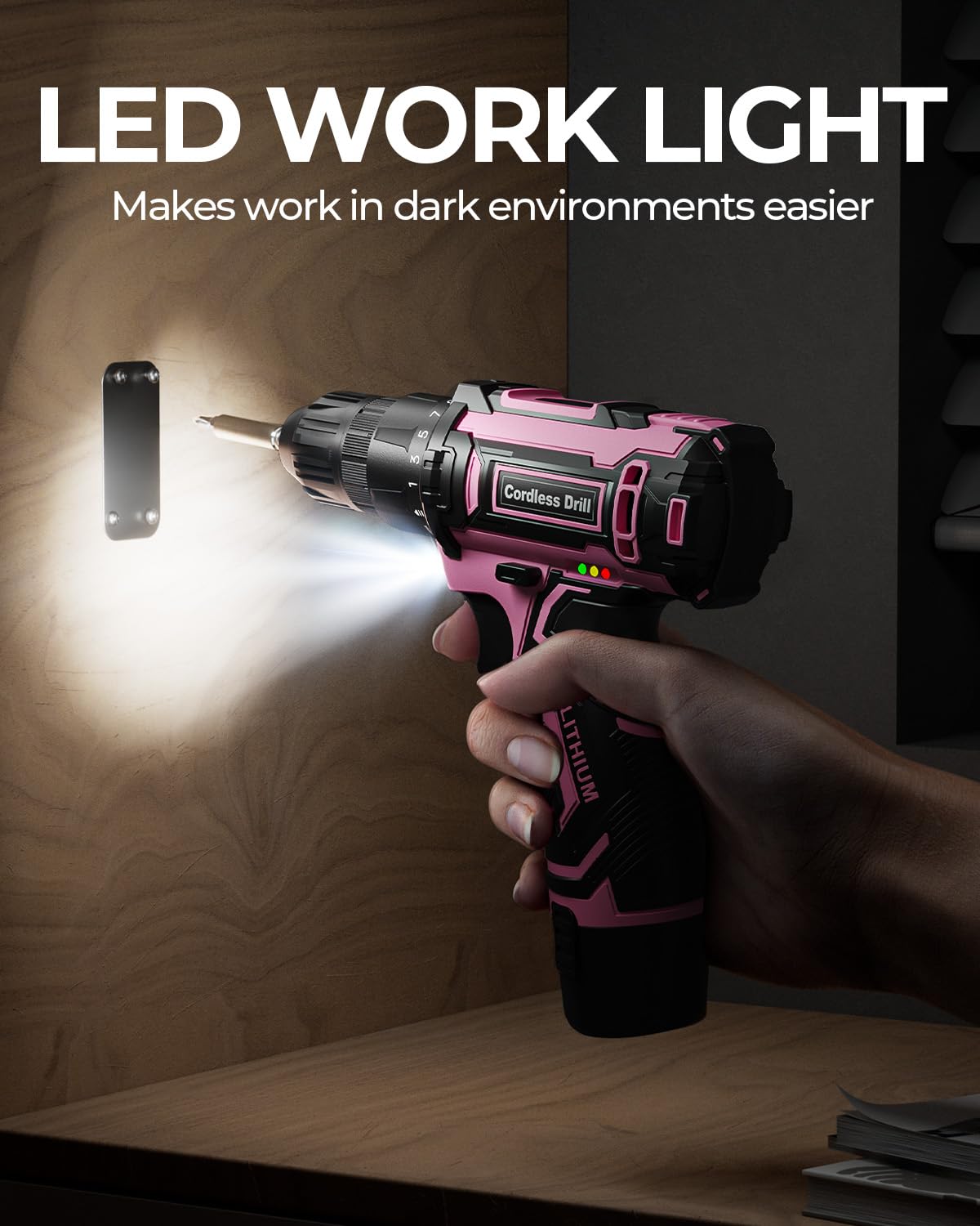 Pink Cordless Drill Set with Battery & Charger G562646