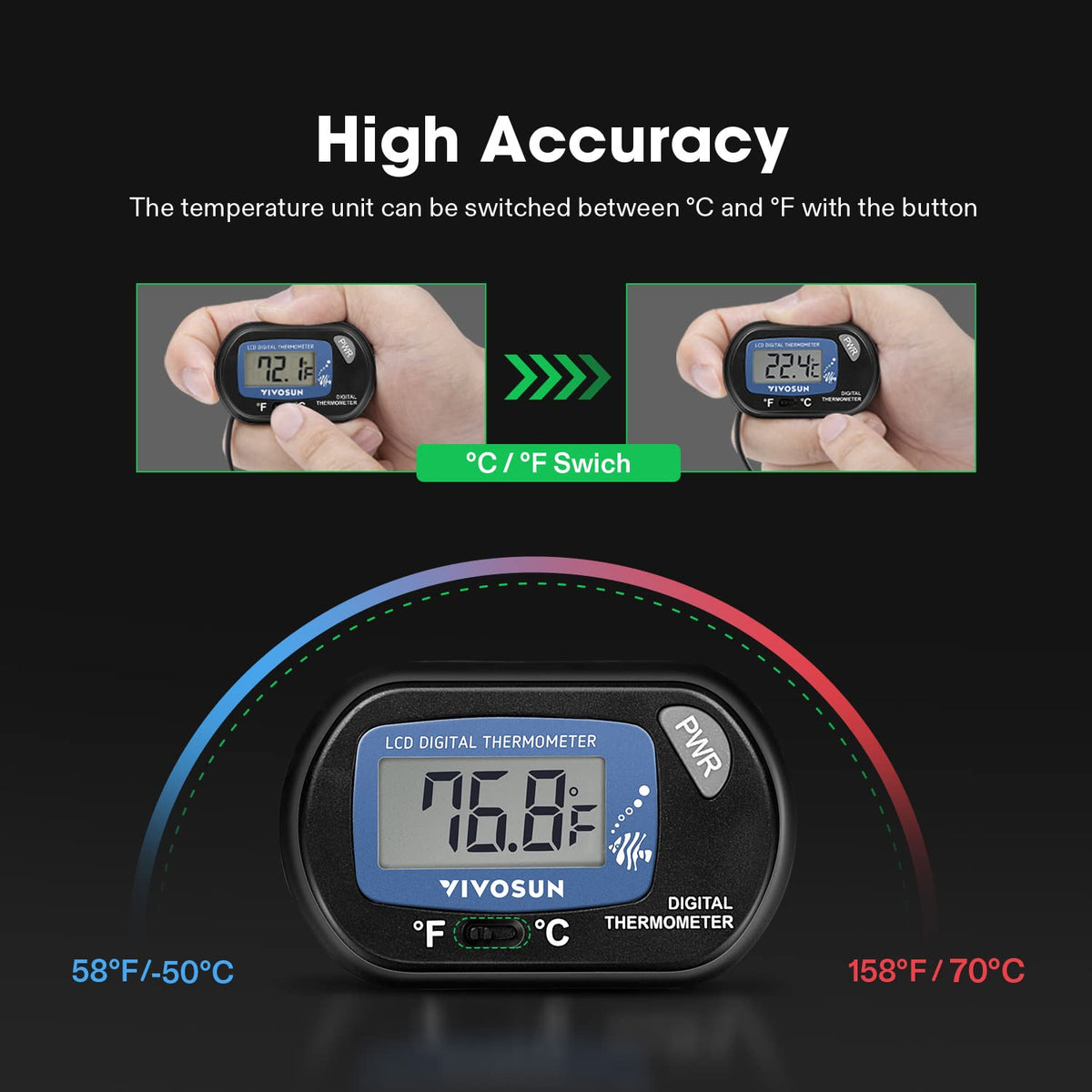 2-Pack LCD Digital Aquarium Thermometer W92294
