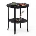 2-Tier Round Side End Table with Storage Shelf L50301