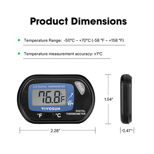 2-Pack LCD Digital Aquarium Thermometer W92294