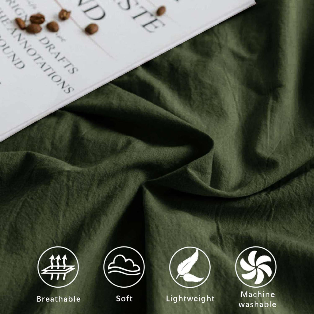 Dark Olive Green King Size 3 Piece Comforter Set A1408
