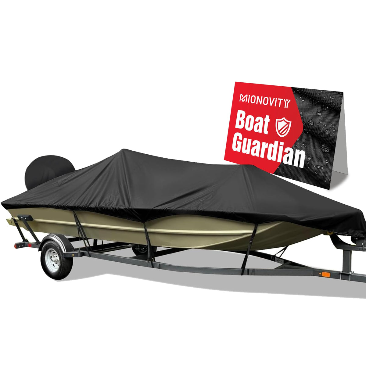 1200D Heavy Duty Waterproof Boat Cover 14-16ft Black X649