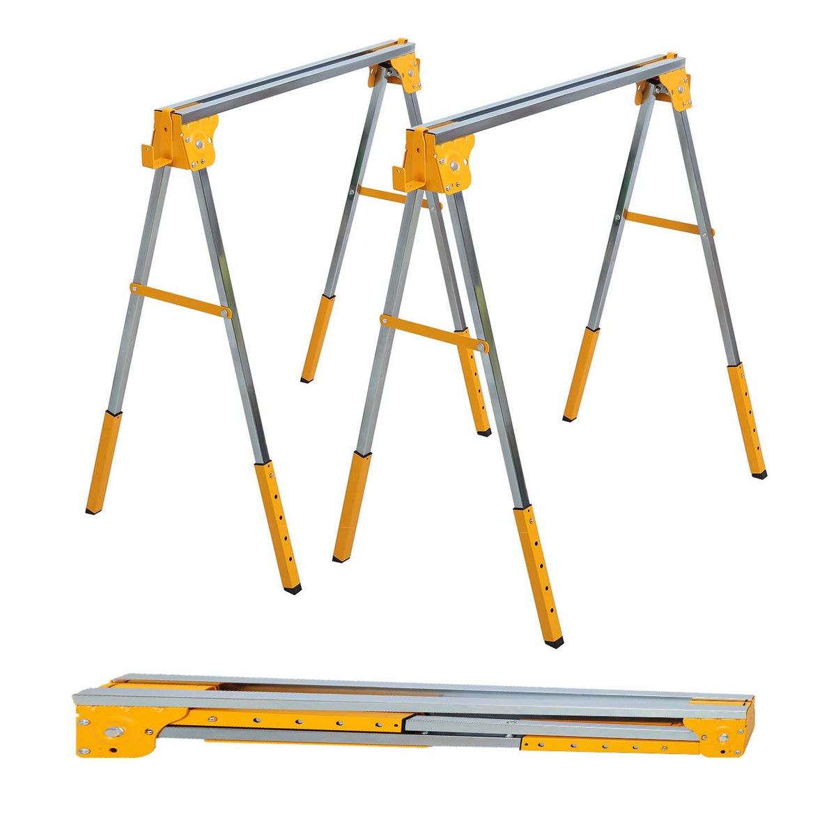 Adjustable Folding Steel Sawhorse 2 Pack D1680