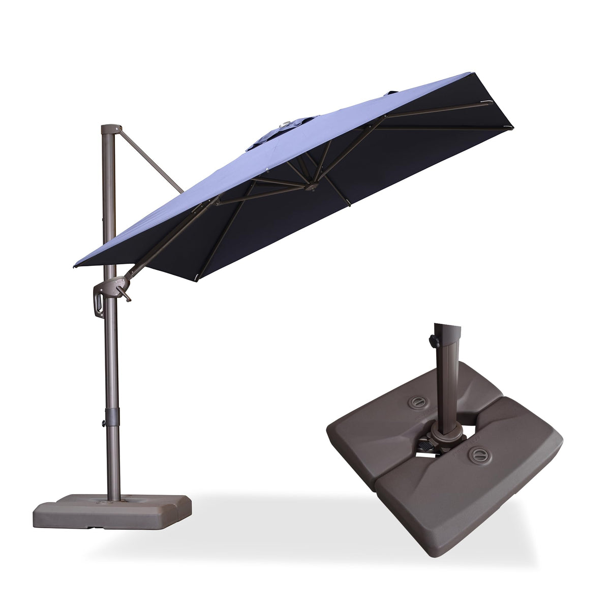 Navy Blue 8' X 8' Cantilever Umbrella with Base D718722