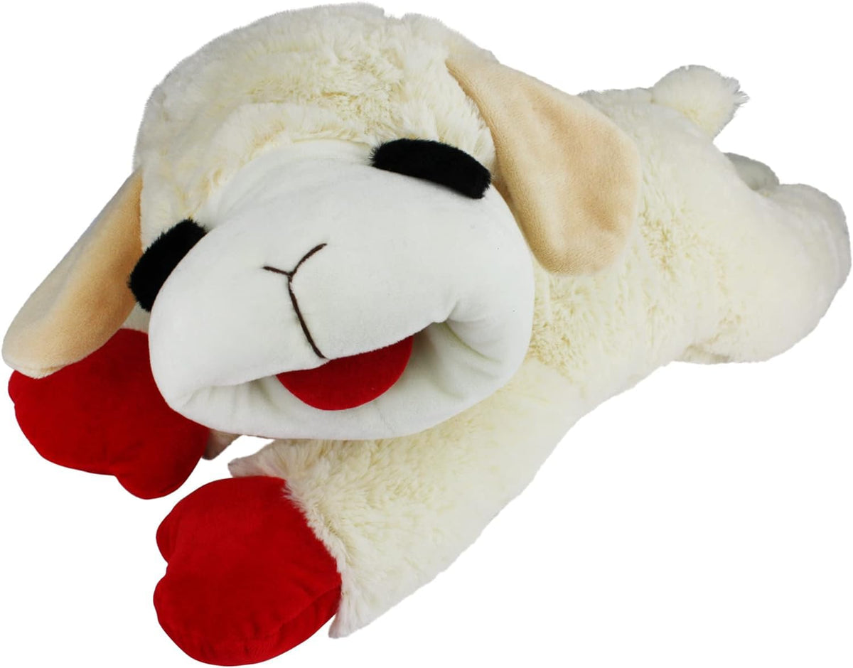 White Plush Dog Toy with Squeaker Q6406