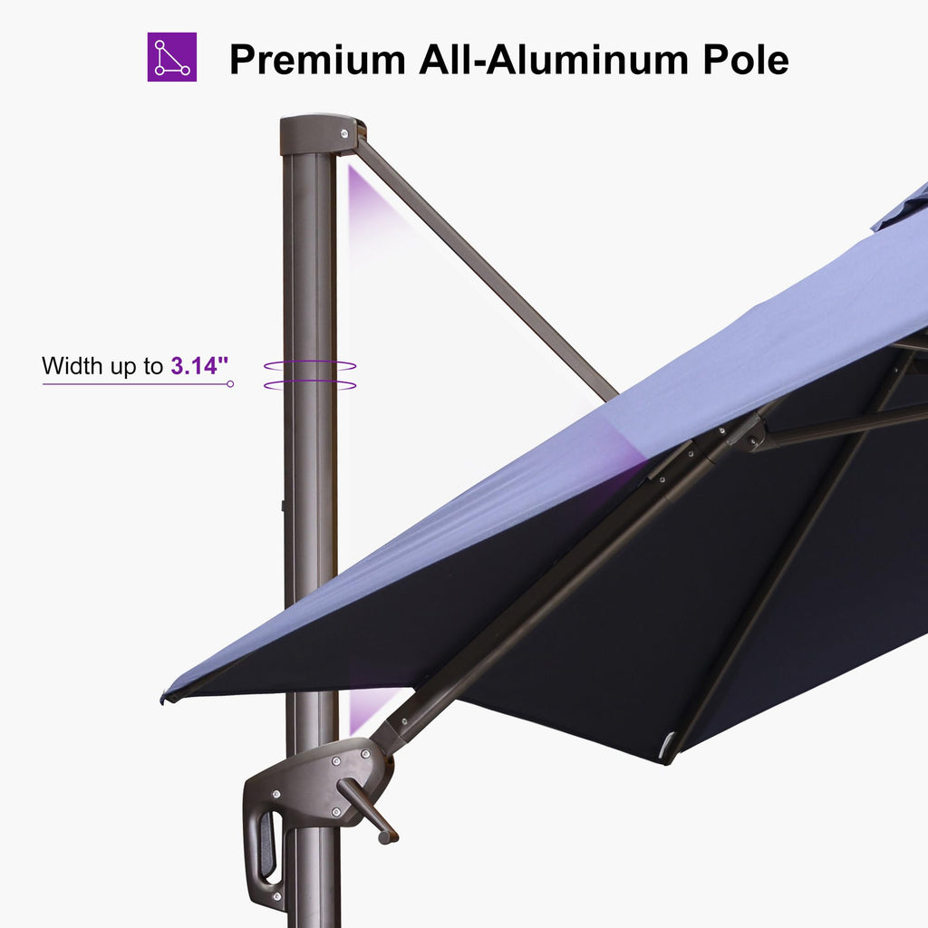 Navy Blue 8' X 8' Cantilever Umbrella with Base D718722
