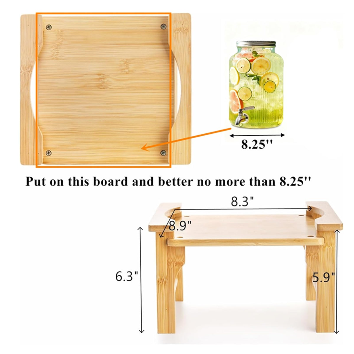 2 Pack Natural Bamboo Beverage Dispenser Stand H8429