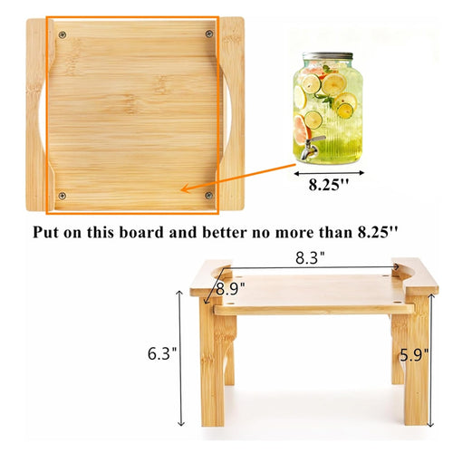 2 Pack Natural Bamboo Beverage Dispenser Stand H8429