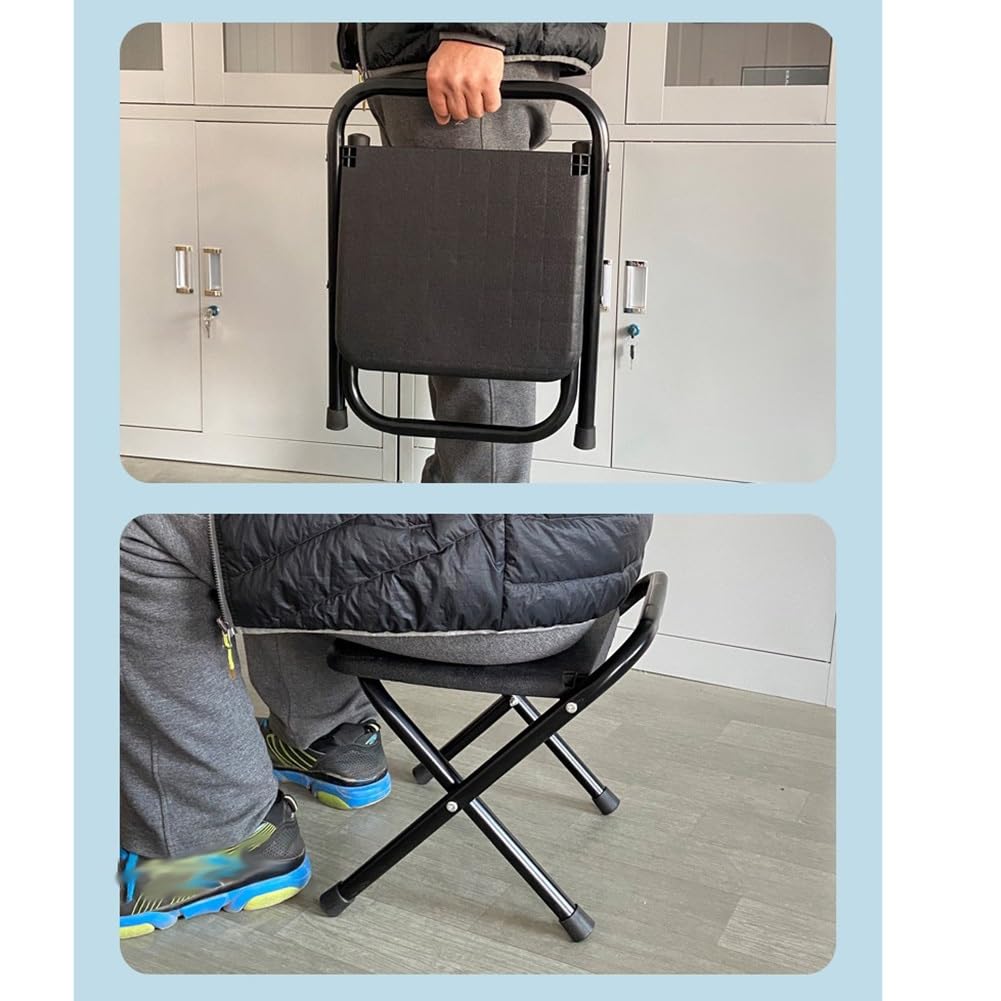 Portable Folding Stool 18 Inch Black G412