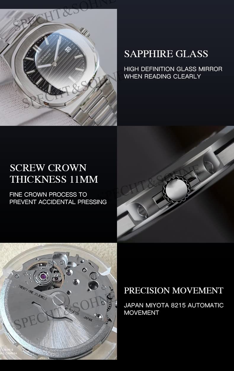 Mens Mechanical Watch Automatic Sapphire Crystal 40MM A457169