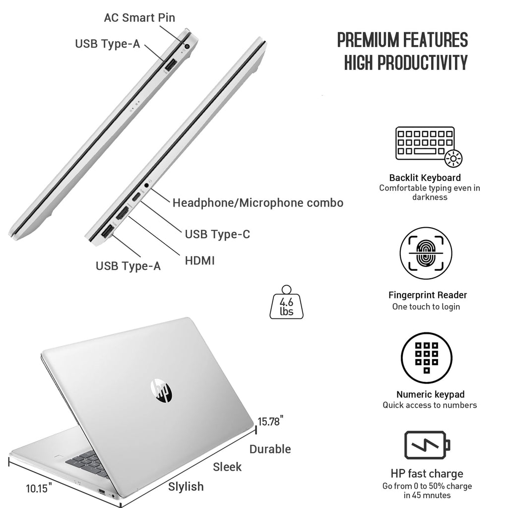 17.3" Touchscreen Laptop, Intel Core i7, 64GB RAM 1TB SSD F3872