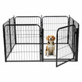 24 inch 8 Panel Portable Black Metal Pet Playpen L58007