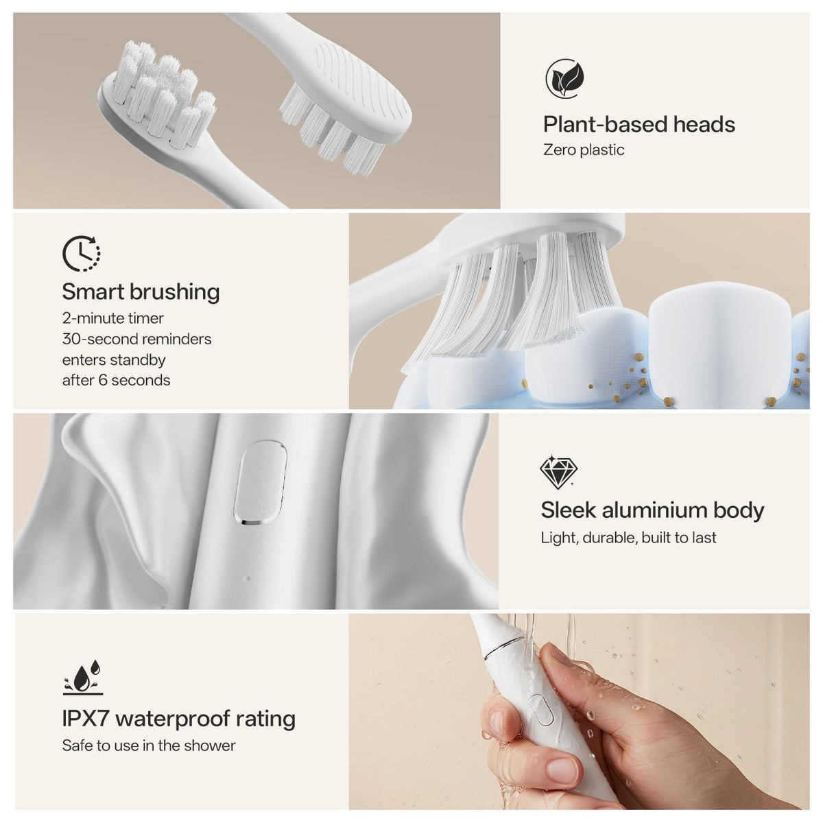 Rechargeable UV Sanitizing Sonic Toothbrush Black White F4474