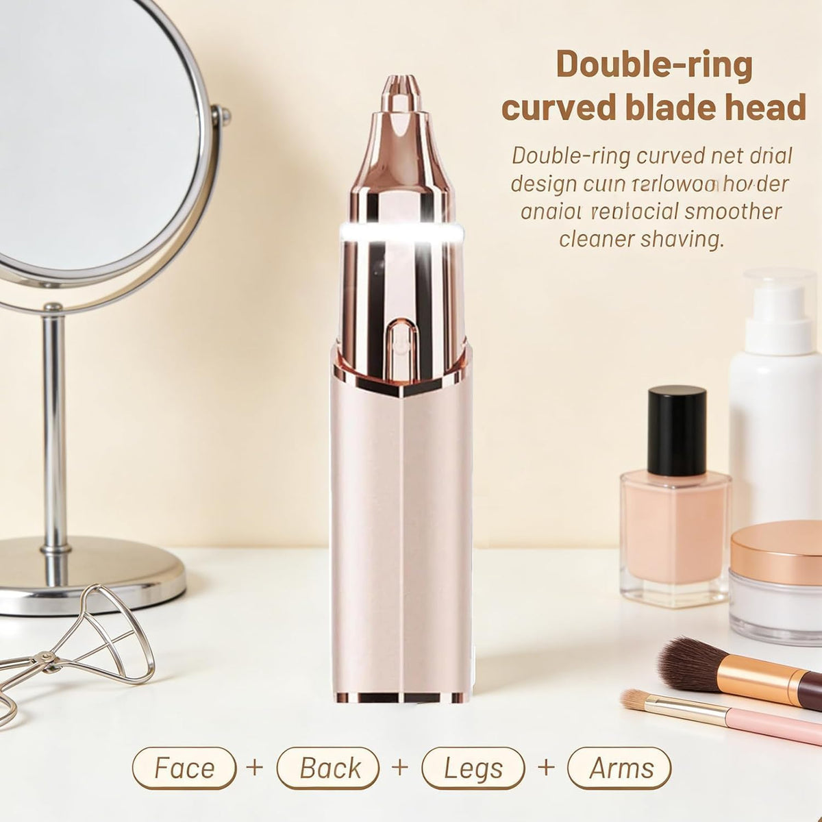 Rechargeable 2-in-1 Facial Hair Remover and Eyebrow Trimmer V82795