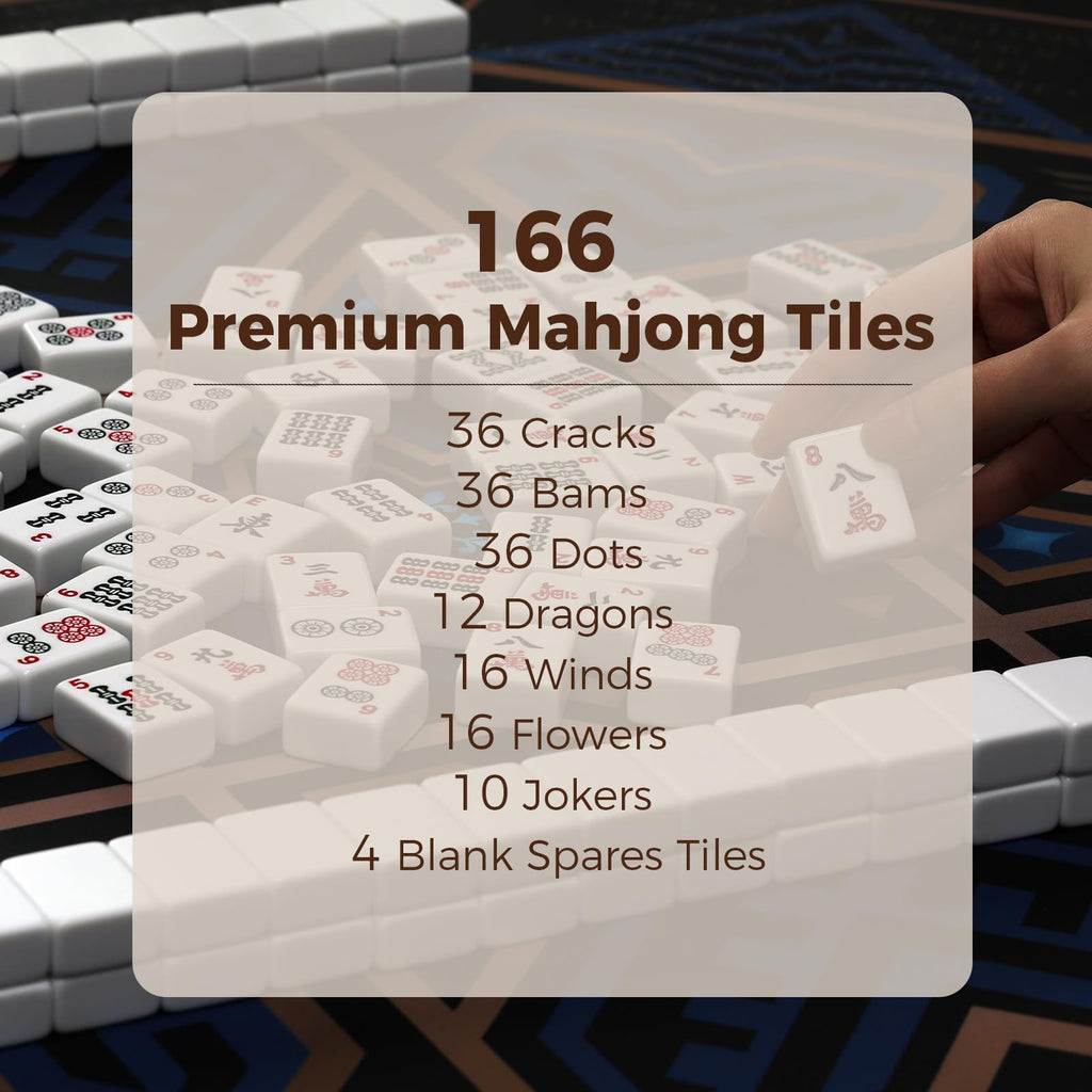 American Mahjong Set with 166 White Tiles and Racks R48047