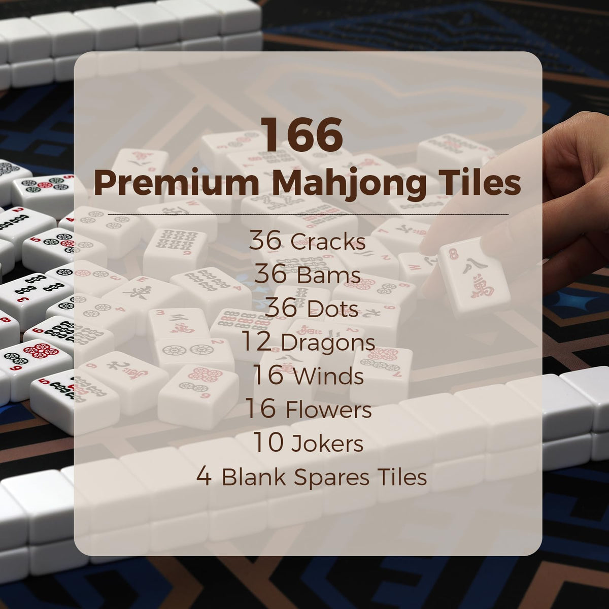 American Mahjong Set with 166 White Tiles and Racks R48047