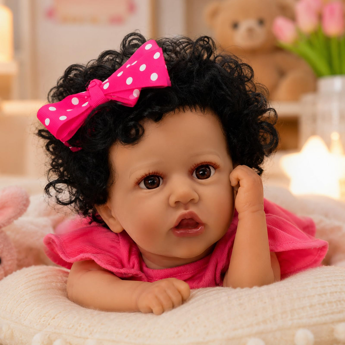 20 Inch Weighted Black Reborn Baby Doll U116