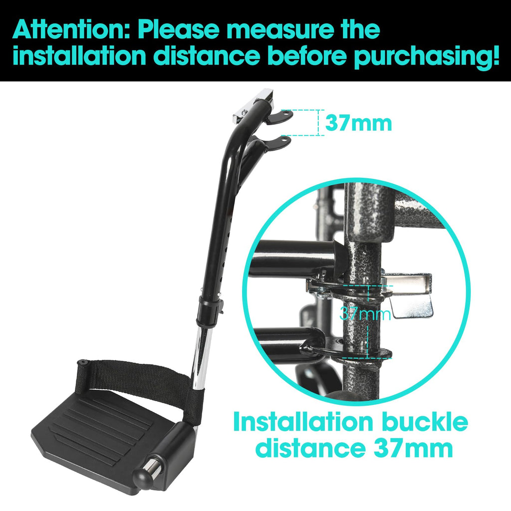 Black Adjustable Foldable Wheelchair Footrest O238