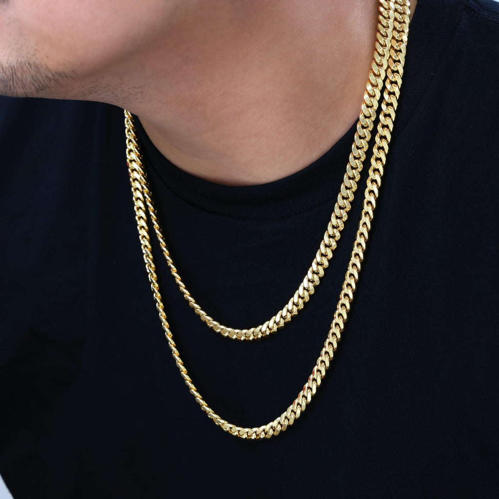 10K Yellow Gold Cuban Link Chain Necklace B397