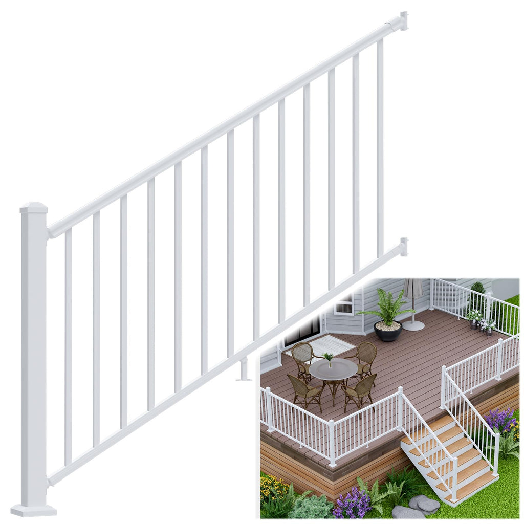 White Modular Stair Railing Kit P7327