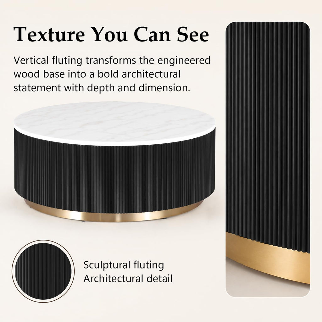 Marble Coffee Table with Pedestal Base Q90117