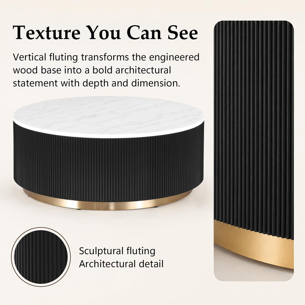 Marble Coffee Table with Pedestal Base Q90117