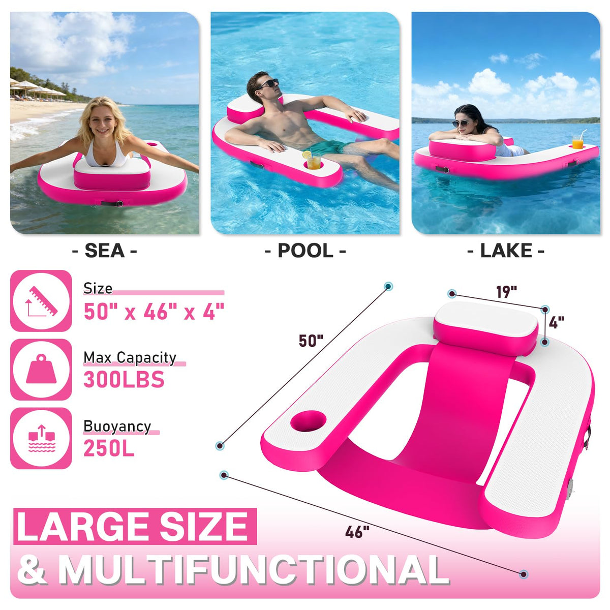 Pool Floats with Cup Holder & Headrest R432974