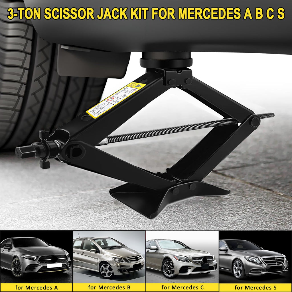 3-Ton Scissor Jack Kit with Rubber Jack Pad and L-Wrenches Y8361