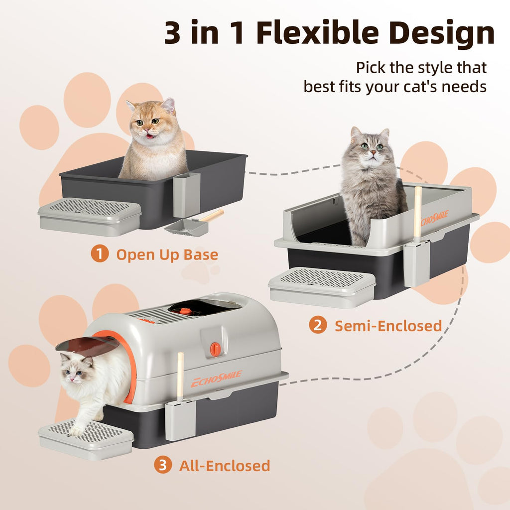 Stainless Steel Cat Litter Box with Lid F2885
