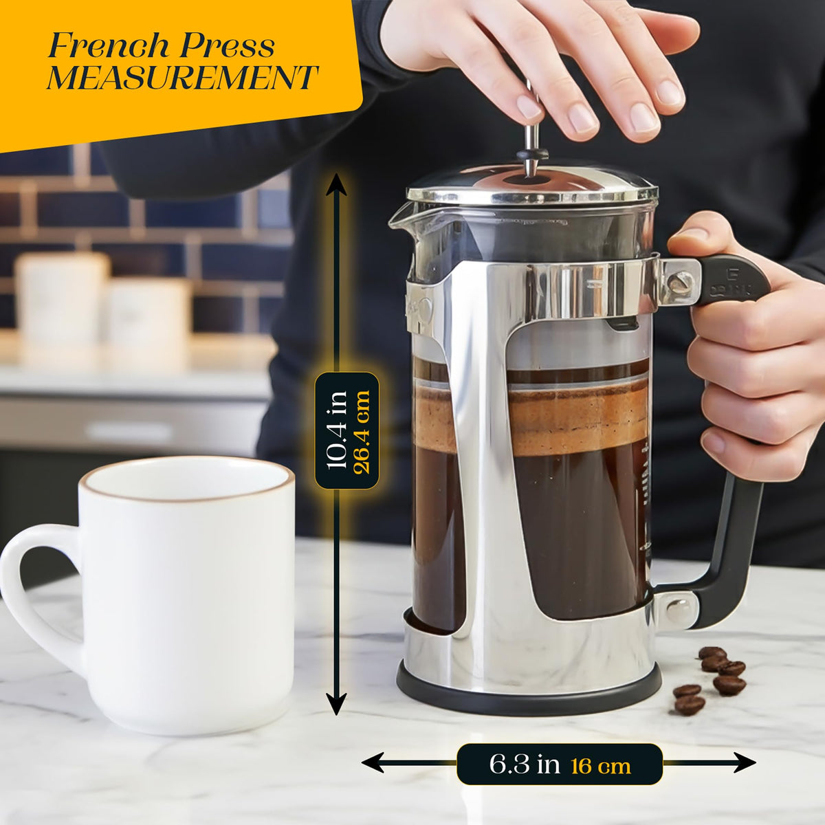 32oz Stainless Steel French Press Coffee Maker A1379