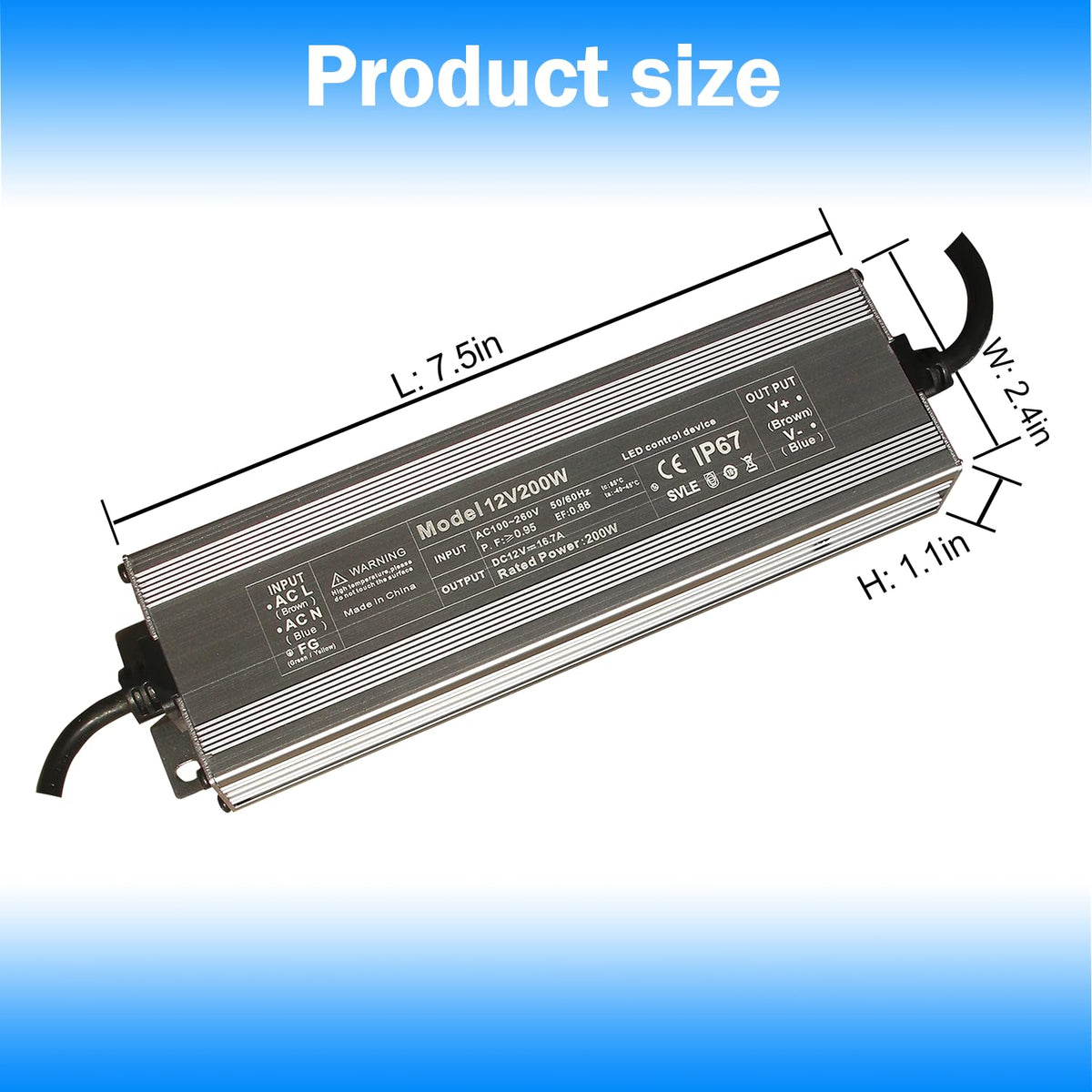 12V 200W IP67 Waterproof LED Transformer C51162