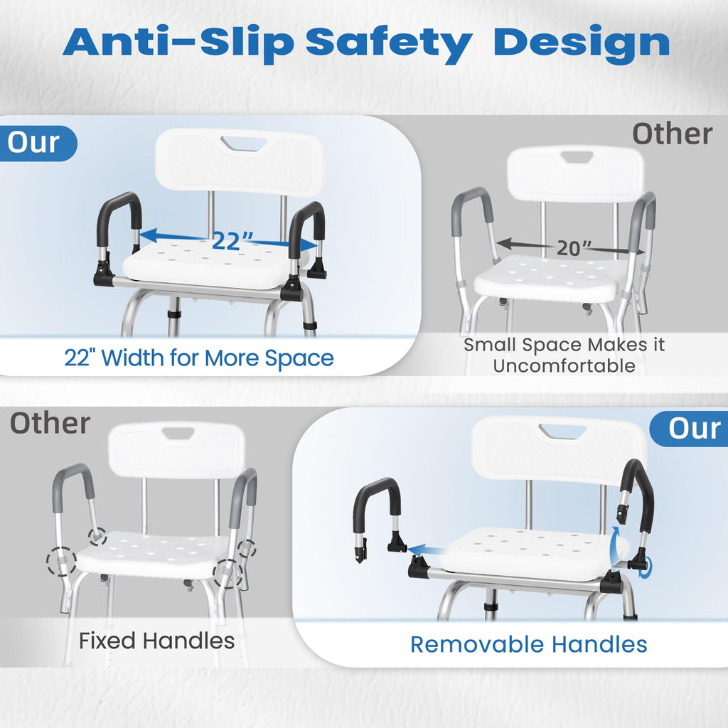 360° Rotating Adjustable Padded Shower Chair F96533