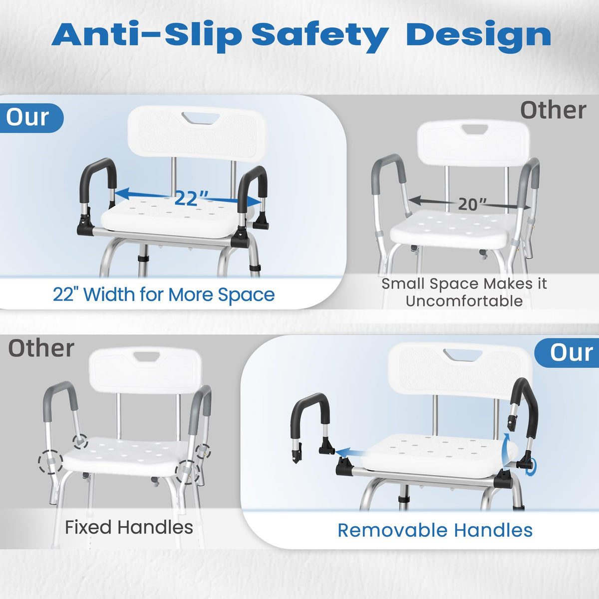 360° Rotating Adjustable Padded Shower Chair F96533