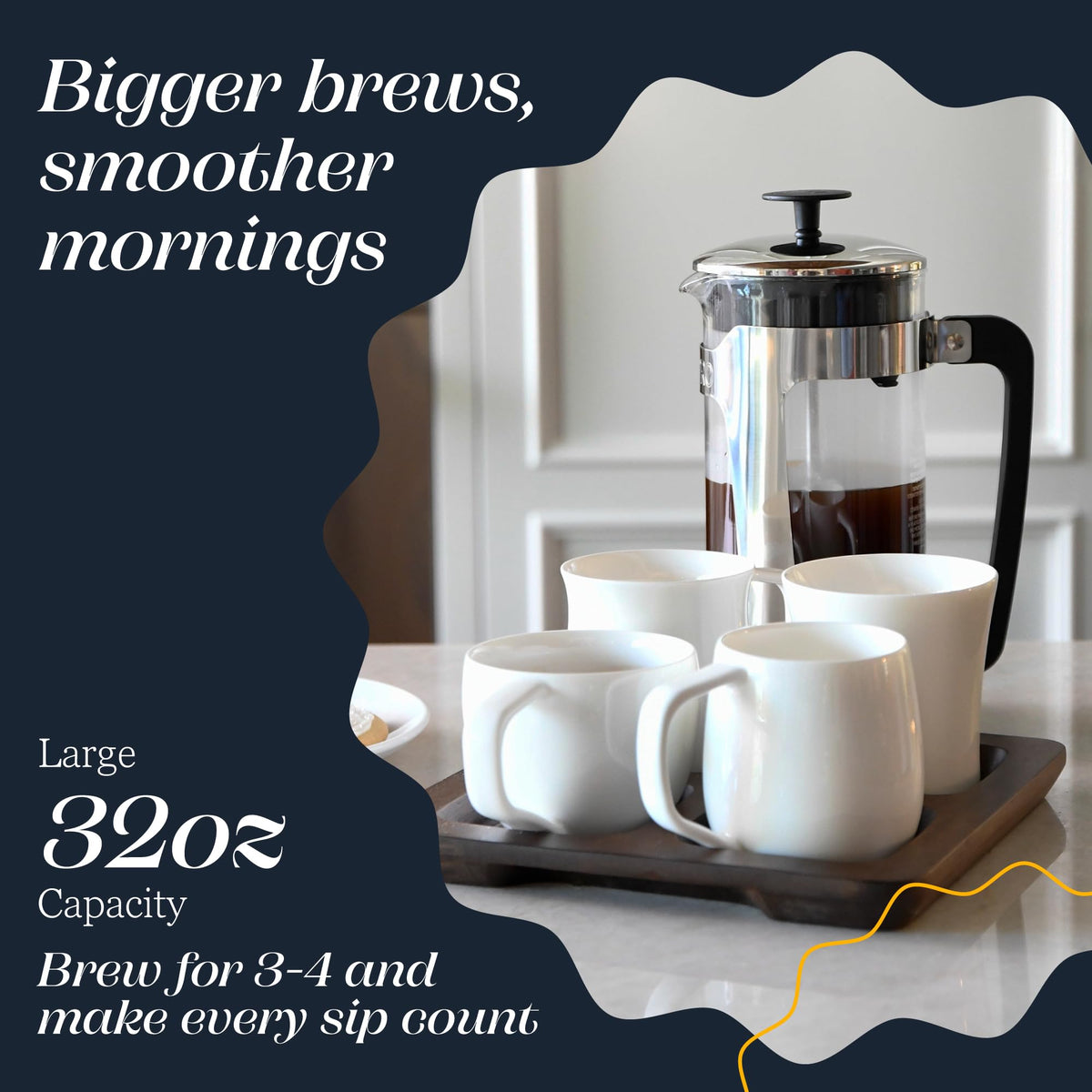 32oz Stainless Steel French Press Coffee Maker A1379