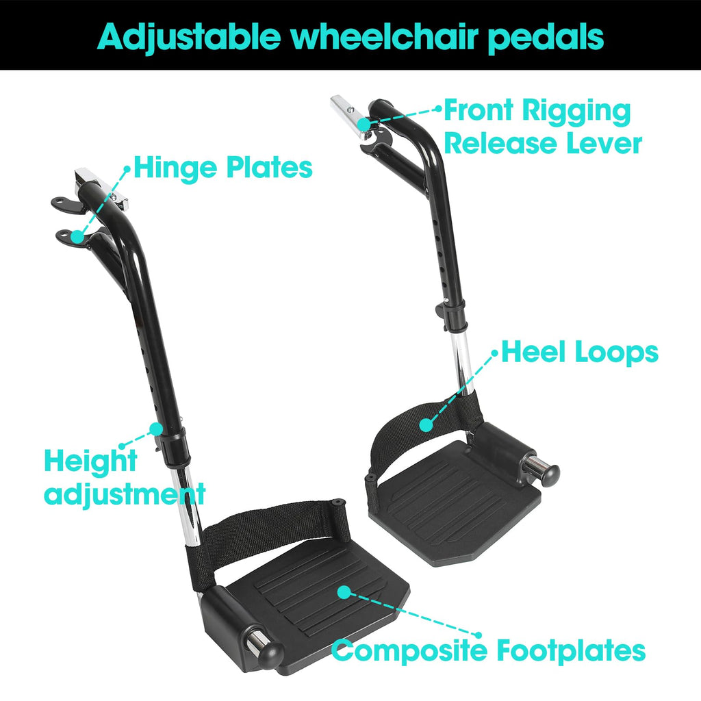 Black Adjustable Foldable Wheelchair Footrest O238