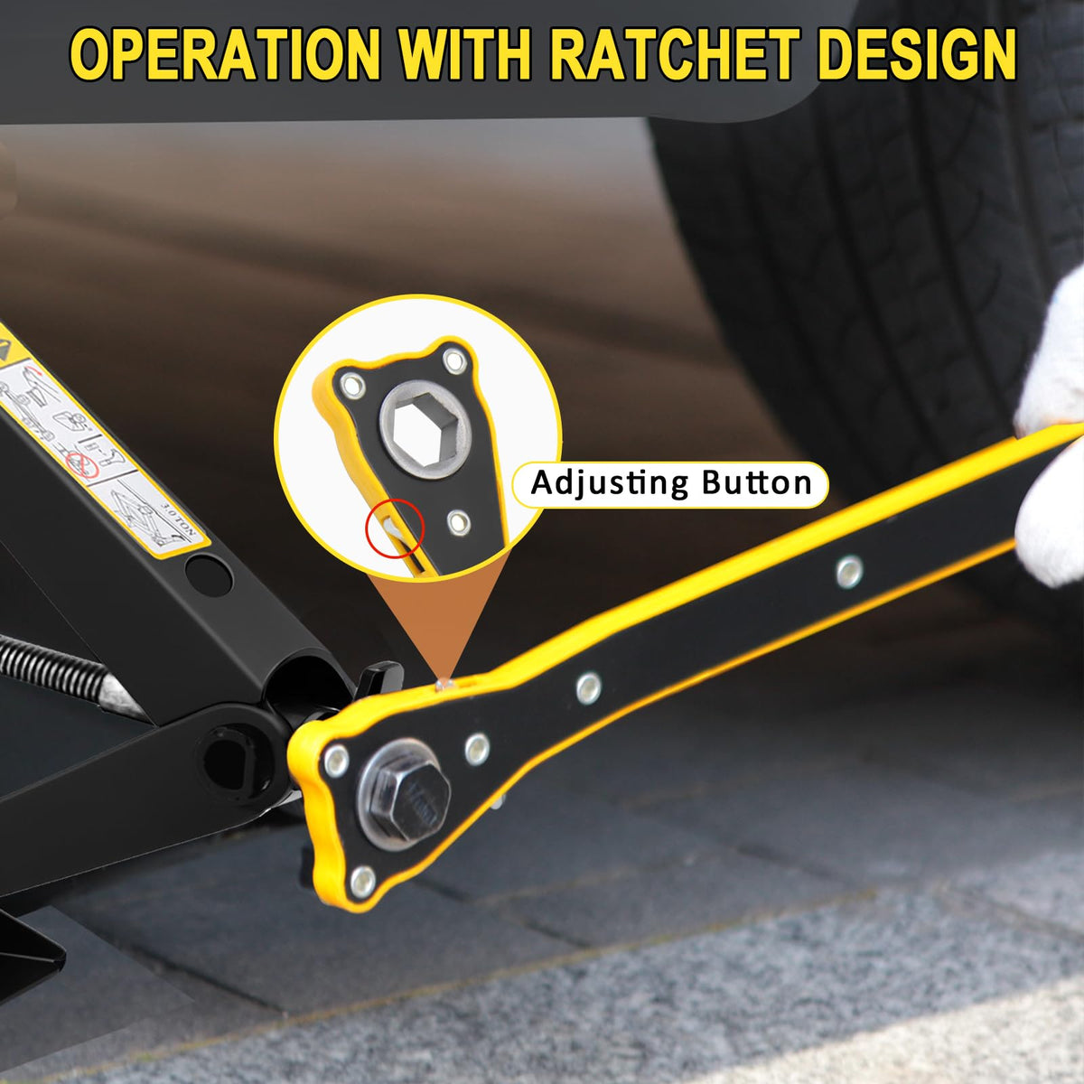 3-Ton Scissor Jack Kit with Rubber Jack Pad and L-Wrenches Y8361