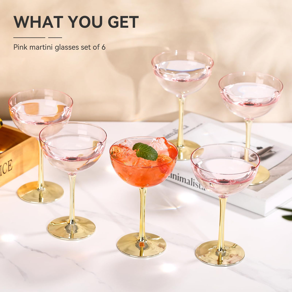 Pink Martini Glasses Set of 6 F2641