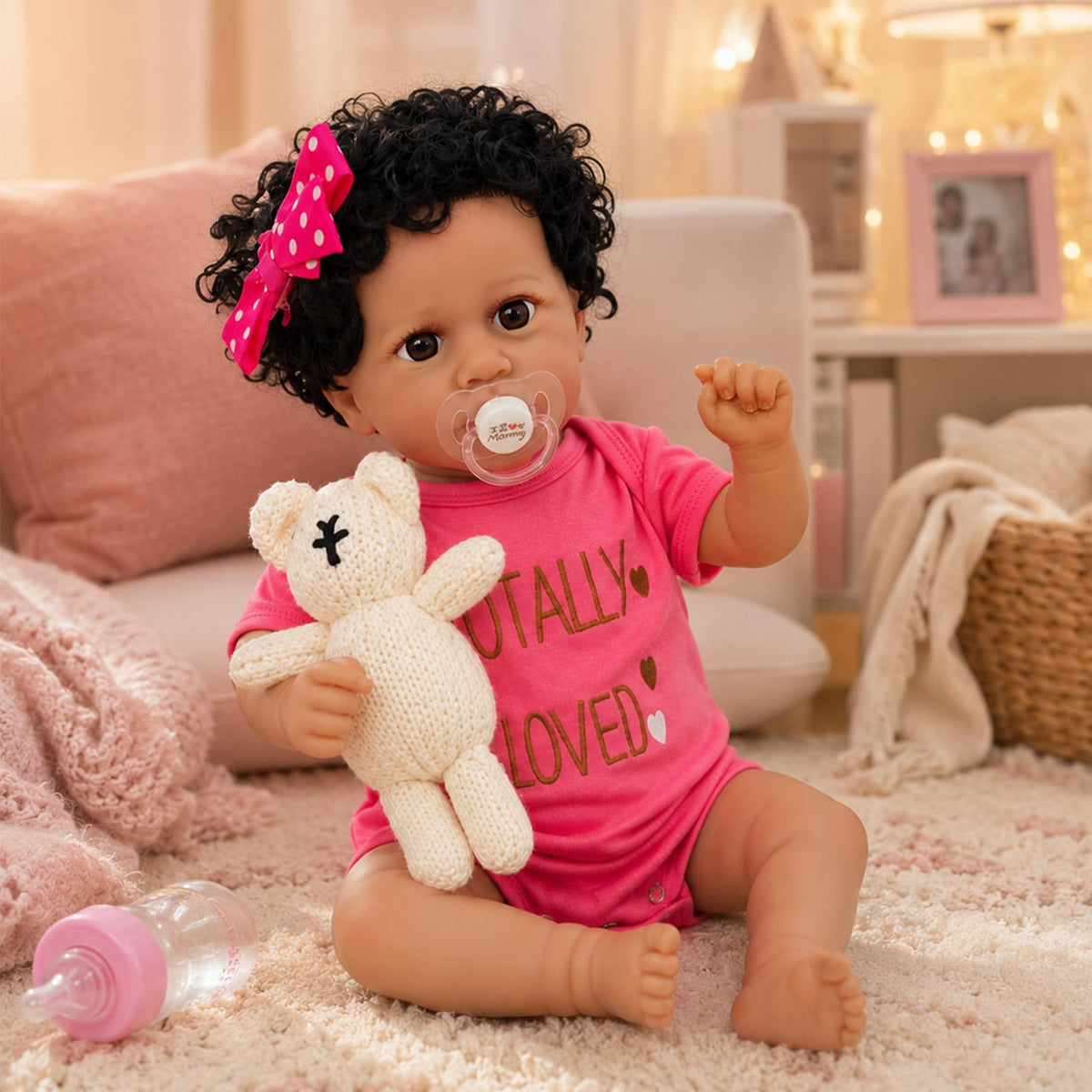 20 Inch Weighted Black Reborn Baby Doll U116