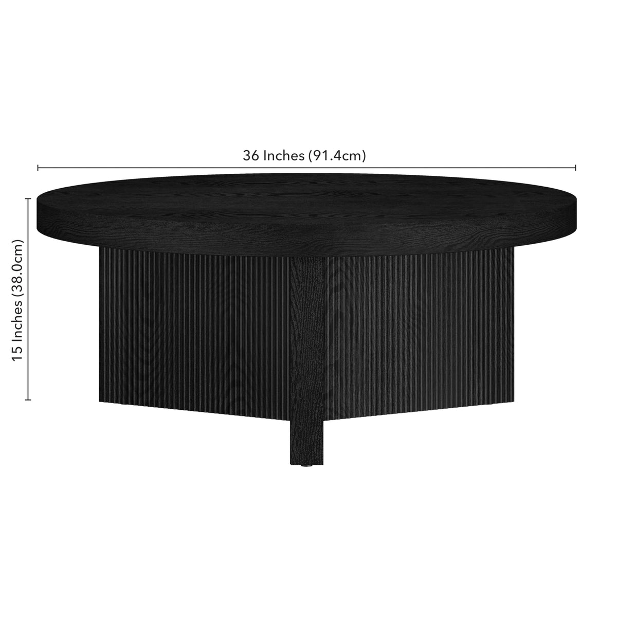 36" Scandinavian Fluted Coffee Table Z21189