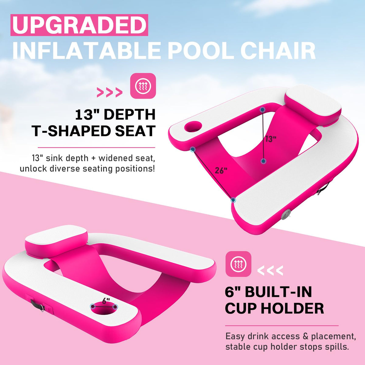 Pool Floats with Cup Holder & Headrest R432974