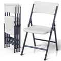 White 4 Pack Plastic Folding Chairs with Metal Frame B485