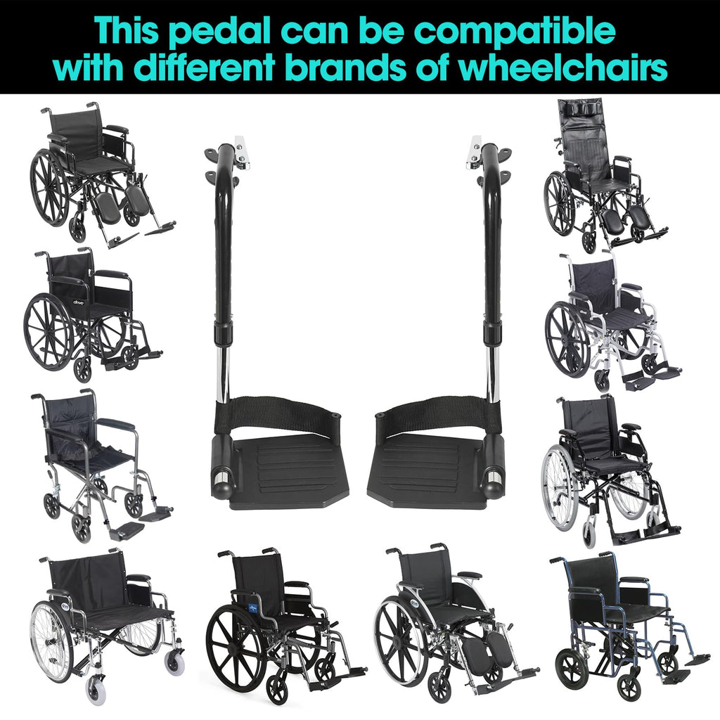 Black Adjustable Foldable Wheelchair Footrest O238