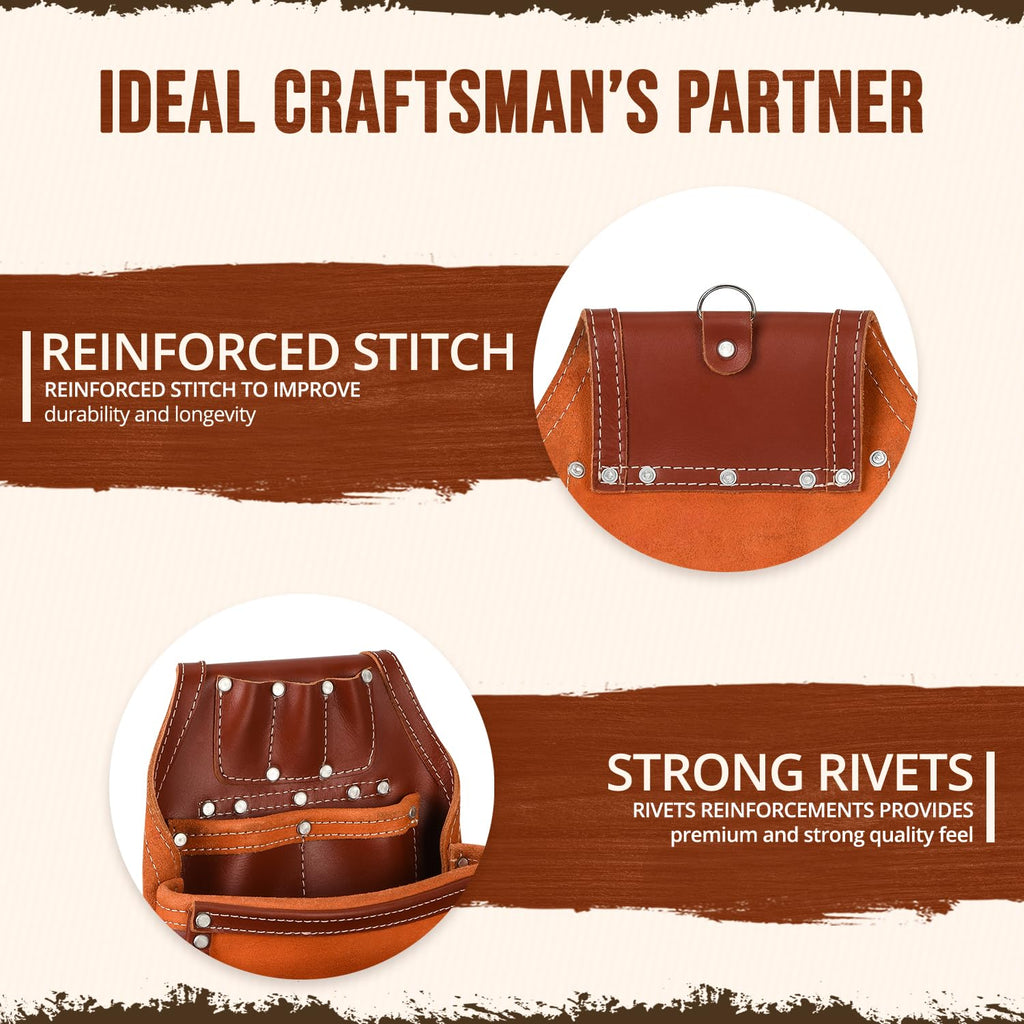 Leather Tool Belt 28 Pockets 2.5-inch Padded A283